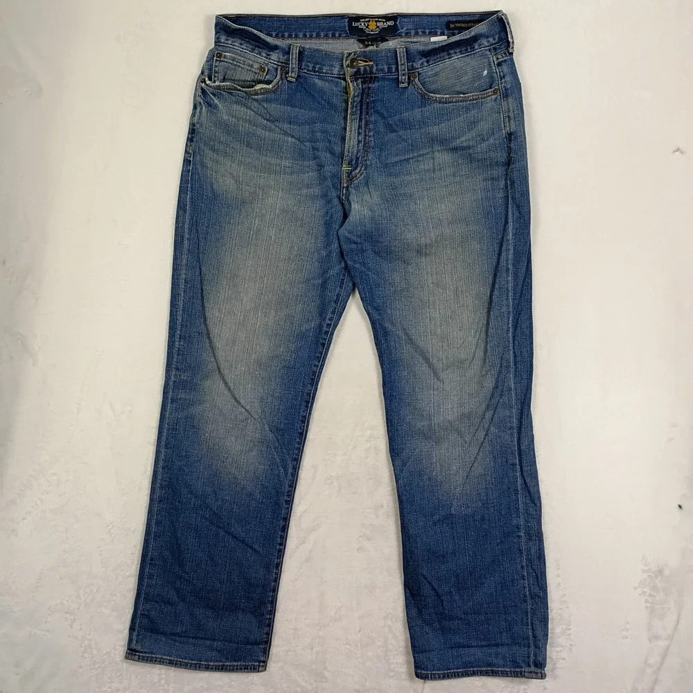 Lucky Brand Jean Mens 34x32 Blue 361 Vintage Straight Denim Y2K 90s Vintage Gorp